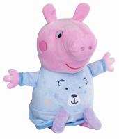 Peppa Pig 2v1 plyšový zaspávač hrajúci + svetlo, modrý, 25 cm